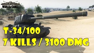 World of Tanks - PURE Gameplay [T-34/100 | 7kills, 3100 DMG by maali]