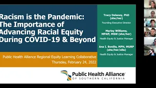 Public Health Alliance Regional Equity Learning Collaborative: Session 2