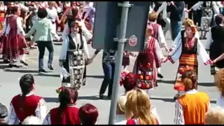 Хоро под песню Бяла роза на площади в Болгарии