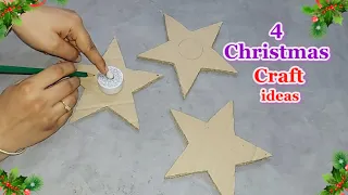4 Christmas Decoration idea with Cardboard | DIY Affordable Christmas craft idea🎄75