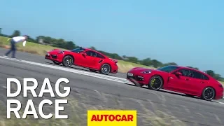 Drag Race: Porsche Panamera Turbo S vs Porsche 911 Turbo S | Autocar