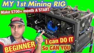 My first 8 GPU Mining RIG 800w 290MH $700 + profit per month