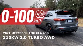 2021 Mercedes-AMG GLA 45 S 0-100km/h & engine sound