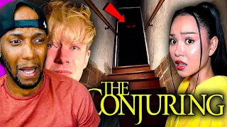 Reacting to Surviving A Week at The Conjuring House PT 3: The Basement - Sam and Colby