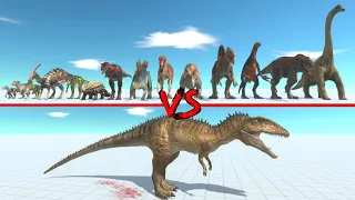 Carcharodontosaurus in Battle with All Dinosaurs - Animal Revolt Battle Simulator