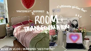 MOVE IN VLOG | ULTIMATE *pinterest* room transformation + TOUR ⋆ ˚｡⋆୨୧˚