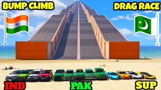 INDIA VS PAKISTAN | GTA 5 INDIA VS PAKISTAN VS SUPER CARS BUMP CLIMB DRAG RACE | Gta 5 Gameplay