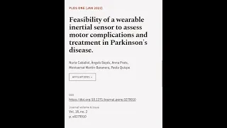 Feasibility of a wearable inertial sensor to assess motor complications and treatment... | RTCL.TV