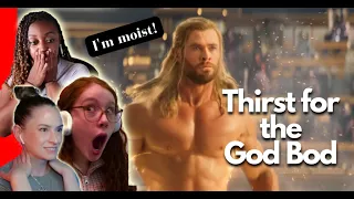 Best FEMALE YOUTUBER Reactions to Thor's God bod in Thor Love and Thunder trailer