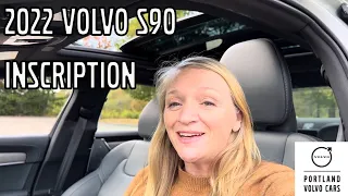 Birch Light Metallic 2022 Volvo S90 B6 Inscription with Slate Interior / Walkaround with Heather