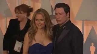Oscars: John Travolta and Kelly Preston Red Carpet Fashion 2015 | ScreenSlam