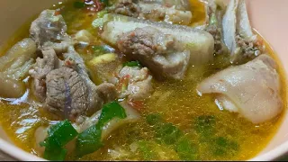 Pork leg curry recipe || Tasty local pork soup curry || Naga Kitchen