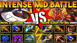 TRULY INTENSE MID BATTLE | BRUTAL 2X CHAKRAM TIMBERSAW VS. INSANE SLEIGHT OF FIST DMG EMBER SPIRIT