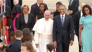 President Obama, the First Lady, Vice President Biden & Dr. Biden Greet His Holiness Pope Francis