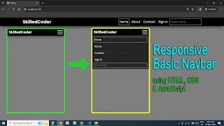 Responsive Basic Navbar | Using HTML, CSS & JavaScript | Project : 3 | SkilledCoder