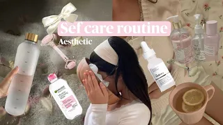 Aesthetic self care reset routine! 🧘‍♀️🫧🕯️