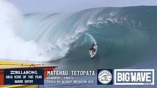 Matehau Tetopata at Teahupoo - 2016 Billabong Ride of the Year Entry - WSL Big Wave Awards