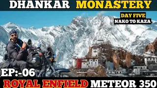 DAY-5 || dhankar monastery spiti valley | dhankar monastery | hidden waterfall spiti | RE Meteor350