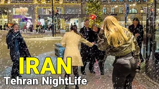 IRAN 2024 🇮🇷 Nightlife of Iranians on a Snowy Night ❄️ TEHRAN ایران