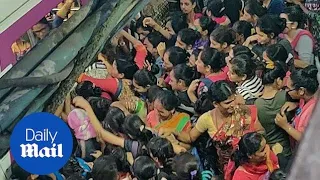 Footage shows sheer nightmare for commuters in Mumbai's rush hour