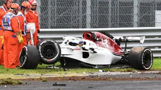 DRS stuck open at the car of Marcus Ericsson, Monza 2018, Alfa Romeo Sauber.