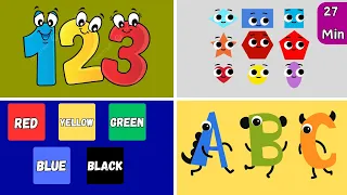 Toddler Learning Video |Learn  ABC, 123, Colours & More.... | Wonder Wiz Kids