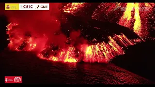 10/11/2021 Caída coladas delta lávico playa de Los Guirres 02. Erupción La Palma IGME
