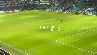 CELTIC FANS CELEBRATE WITH ANGE POSTECOGLOU AND PLAYERS AFTER BEATING MOTHERWELL