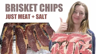 CRISPY Brisket Meat Chips Recipe | Carnivore Beef Jerky (Just Meat + Salt)