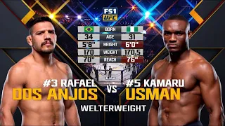 Kamaru Usman vs Rafael dos Anjos Full Fight