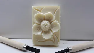 Soap carving tutorial..flower decorative..