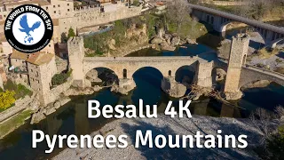 Besalu 4K Drone - Spanish Pyrenees Mountains