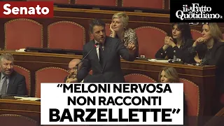 L'attacco di Renzi a Meloni in Senato: "Nervosa, non venga qui a raccontare barzellette"