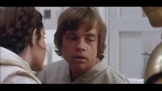 Luke and Leia alternate deleted "kiss" scene - The Empire Strikes Back