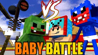 Monster School : BABY ZOMBIE SIREN HEAD FNF HUGGY WUGGY BATTLE  -Minecraft Animation