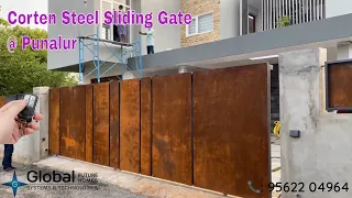 Corten Steel Sliding Gate Automation at Punalur, Kollam | Wifi Gate Automation | 📞9562204964