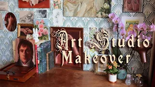 Art Studio Makeover 🦋 Painting Mr. Darcy + Organizing and Decorating🌿 Dreamy Art Vlog