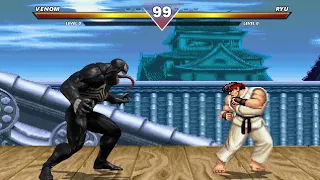 VENOM Vs RYU & KEN & BLANKA & CHUN-LI - HIGH LEVEL INSANE FIGHT!