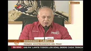 Diosdado Cabello, rueda de prensa del Partido Socialista Unido de Venezuela (PSUV), 8 abril 2024