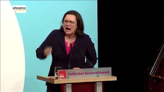 Andrea Nahles beim Politischen Aschermittwoch am 14.02.18