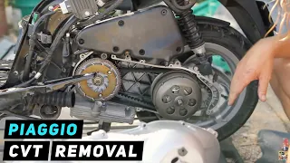Piaggio Fly - CVT Removal - variators, belt, rollers, clutch | Mitch's Scooter Stuff