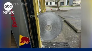 Man narrowly escapes runaway saw