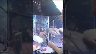 Playing Drums Covered in Confetti