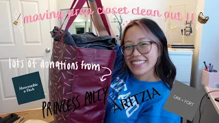 MOVING SERIES: MASSIVE closet clean out!! decluttering, organizing, & donating 🧹🧺✨