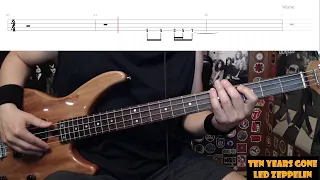 Ten Years Gone by Led Zeppelin - Bass Cover with Tabs Play-Along