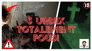 3 URBEX TOTALEMENT FOUS ! SCENE DE CRIME, POURSUITE ET CIMETIERE EN PLEINE NUIT. #URBEX