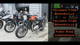 2020 TRIUMPH T120 BONNEVILLE VS T100 BONNEVILLE | FIRST RIDE COMPARISON | WHICH SHOULD YOU BUY?