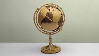 How to Make Globe From Cardboard and Popsicle Sticks - Diy