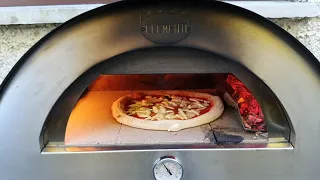 Clementino Pizza Oven (by Clementi) - Cooking a Neapolitan pizza at 500 with Hybrid Wood/Gas in 75"