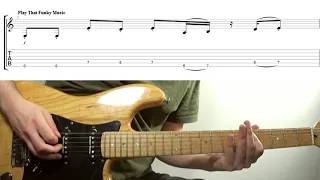 Play That Funky Music White Boy Guitar Lesson- Intro Riff Tab